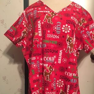 Red Christmas Scrub